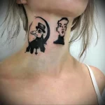 Фото тату на шее для девушек 23.01.23 №0032 - tatufoto.com
