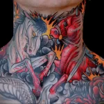Фото тату на шее мужские 23.01.23 №0061 - tatufoto.com
