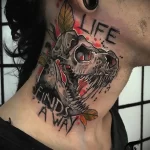 Фото тату надпись на шее 23.01.23 №0030 - tatufoto.com