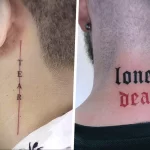Фото тату надпись на шее 23.01.23 №0031 - tatufoto.com