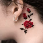 Фото тату роза на шее 23.01.23 №0005 - tatufoto.com