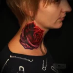 Фото тату роза на шее 23.01.23 №0006 - tatufoto.com