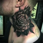 Фото тату роза на шее 23.01.23 №0012 - tatufoto.com