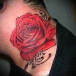 Фото тату роза на шее 23.01.23 №0025 - tatufoto.com