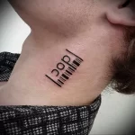 Фото тату штрих код на шее 23.01.23 №0003 - tatufoto.com