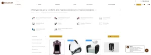 Скриншот сайта интернет-магазина Vsalon24, предлагающего оборудование и мебель для парикмахерских и салонов красоты.