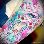 Оригинальный рисунок татуировки с забинтованной и окровавленной медсестрой - tatufoto.com 110223 - 034