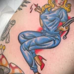 Рисунок татуировки медсестра блондинка на Красных каблуках - tatufoto.com 110223 - 050