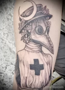 Рисунок татуировки медсестра в маске чумного доктора - tatufoto.com 110223 - 053