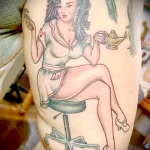 Рисунок татуировки медсестра с лампой Алладина в руке - tatufoto.com 110223 - 064
