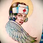 Рисунок татуировки медсестра с нимбом над головой и крыльями - tatufoto.com 110223 - 066