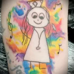 Рисунок татуировки с медсестрой и разноцветными красками - tatufoto.com 110223 - 092