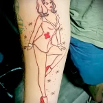 Рисунок татуировки с медсестрой на Красных каблуках в коротком халате - tatufoto.com 110223 - 097
