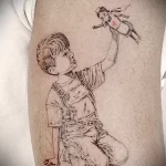 Рисунок татуировки с ребёнком который играет куклы в виде медсестры - tatufoto.com 110223 - 105