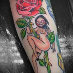 Татуировка девушка смерти роза и сердечки - tatufoto.com 10022023 - 057