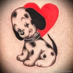 Татуировка красное сердце и щенок далматинца - tatufoto.com 10022023 - 066