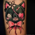 Татуировка с кошечкой и сердцами - tatufoto.com 10022023 - 110