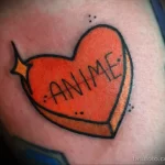 Татуировка сердечко и перечёркнутая надпись аниме - tatufoto.com 10022023 - 152