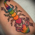 Татуировка со скорпионом из сердечек разного цвета - tatufoto.com 10022023 - 167
