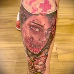 рисунок татуировки медсестра Зомби внизу ноги - tatufoto.com 110223 - 056