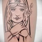 рисунок татуировки медсестра с косяком и значком марихуаны - tatufoto.com 110223 - 062