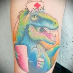 смешной рисунок татуировки с медсестрой динозавром - tatufoto.com 110223 - 133