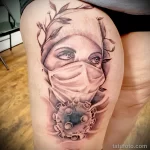 татуировка медсестра в маске и вирус - tatufoto.com 110223 - 146