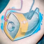 цветной рисунок татуировки с подключенными к ней проводами - tatufoto.com 180223 - 042