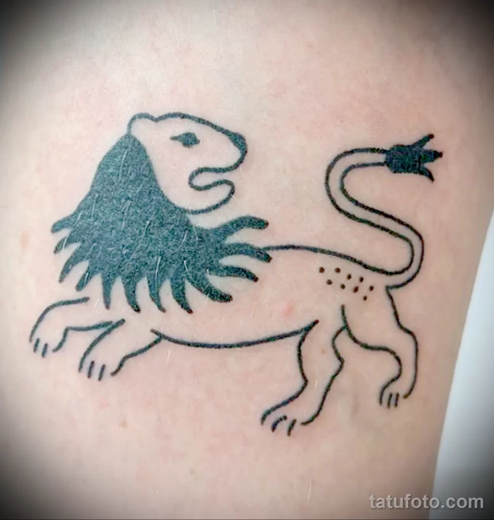 неудачная татуировка со львом - tatufoto.com 010323 - 003