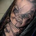 реалистичный рисунок татуировки портрет куклы Чаки - tatufoto.com 180323 - 015