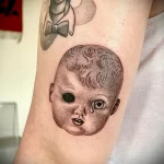 рисунок татуировки голова кукла без правого глаза - tatufoto.com 180323 - 018