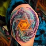 рисунок татуировки звезда Давида в космосе
