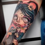 рисунок татуировки кукла Зомби с хорьком - tatufoto.com 180323 - 029
