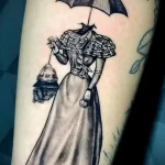 рисунок татуировки кукла с оторванной головой и зонт - tatufoto.com 180323 - 043