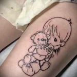 рисунок татуировки ребёнок с куклой в виде плюшевого мишки - tatufoto.com 180323 - 053