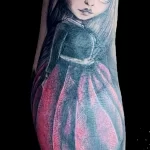 рисунок татуировки с девочкой куклой и красным Рубином - tatufoto.com 180323 - 056