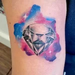 рисунок татуировки с космосом и бриллиантом