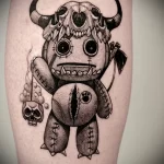 рисунок татуировки с куклой черепом и топором - tatufoto.com 180323 - 062