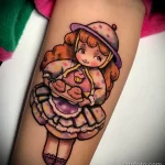 смешная маленькая татуировка с куклой продавщицей сладкого - tatufoto.com 180323 - 067