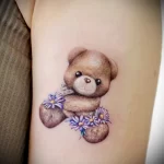 татуировка плюшевый мишка с цветами - tatufoto.com 180323 - 074