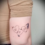 татуировка разбитая сердечки и надпись любви или умри - tatufoto.com 010323 - 032