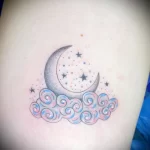 татуировка с луной звёздами и тучкой - tatufoto.com 010323 - 050