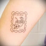 татуировка с почтовой маркой на руке - tatufoto.com 010323 - 060