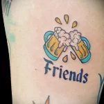 рисунок татуировки Два бокала пива и надпись друзья - tatufoto.com 200423 - 025