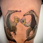 рисунок татуировки два муравьеда пьют пиво - tatufoto.com 200423 - 027