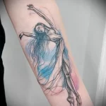 рисунок татуировки на запястье левой руки с танцующей девушкой - tatufoto.com 230423 - 028