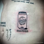 рисунок татуировки с банкой пива на животе мужчины - tatufoto.com 200423 - 043