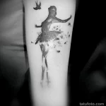 рисунок татуировки танцовщица и птичка - tatufoto.com 230423 - 074