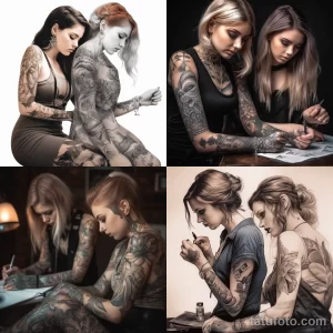 две красивые девушки с татуировками 1 - tatufoto.com 06