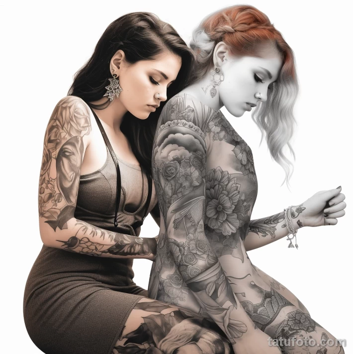 две красивые девушки с татуировками 3 - tatufoto.com 08